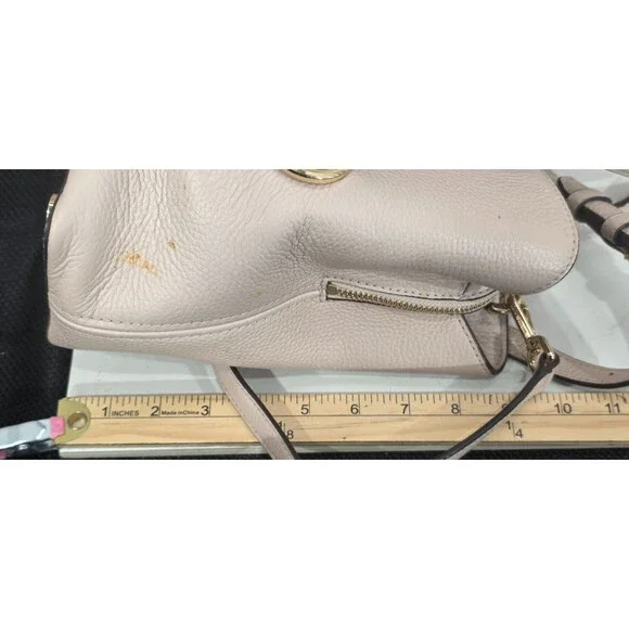 Michael Kors Camille Leather Satchel Crossbody Soft Pink Large Classic Purse - Picture 15 of 16